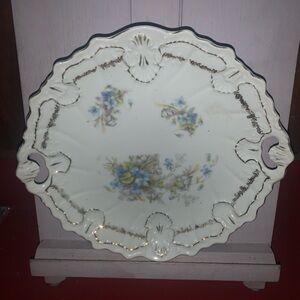 Vintage Floral Decorative Plate Handcrafted